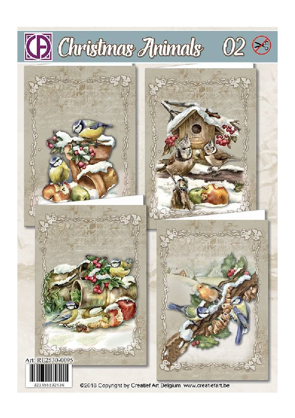 - Pakket nr: RE2530 0095
- Kerstkaarten 
- Christmas Animals 02
- Gestanste plaatjes 
- Prijs &euro; 6,50