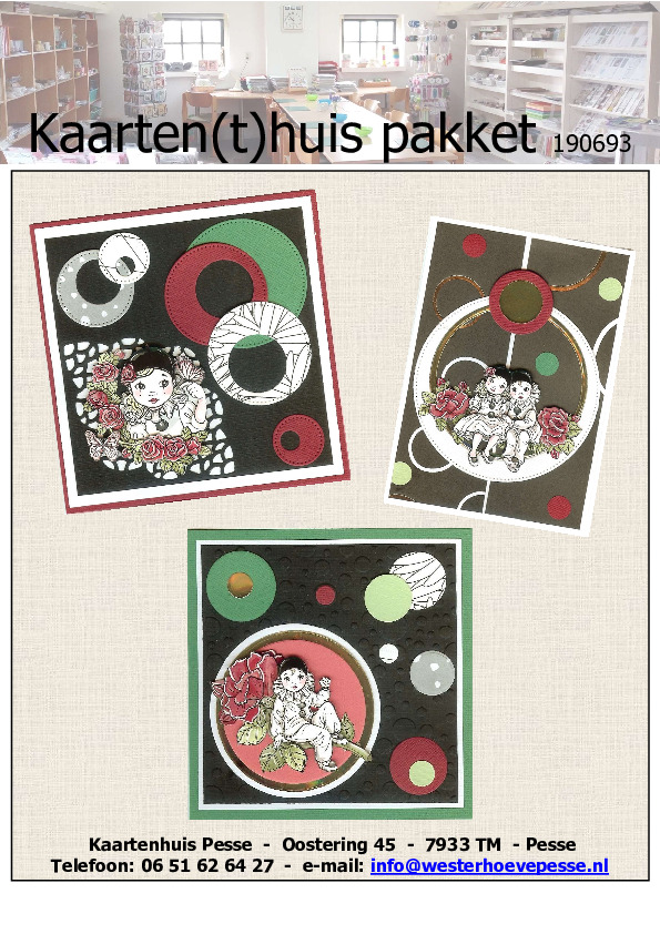 3 pierrot kaarten 
- pakket nr:  190693
- papier voorgesneden 
- plaatjes zelf knippen
- prijs:   &euro; 5,95